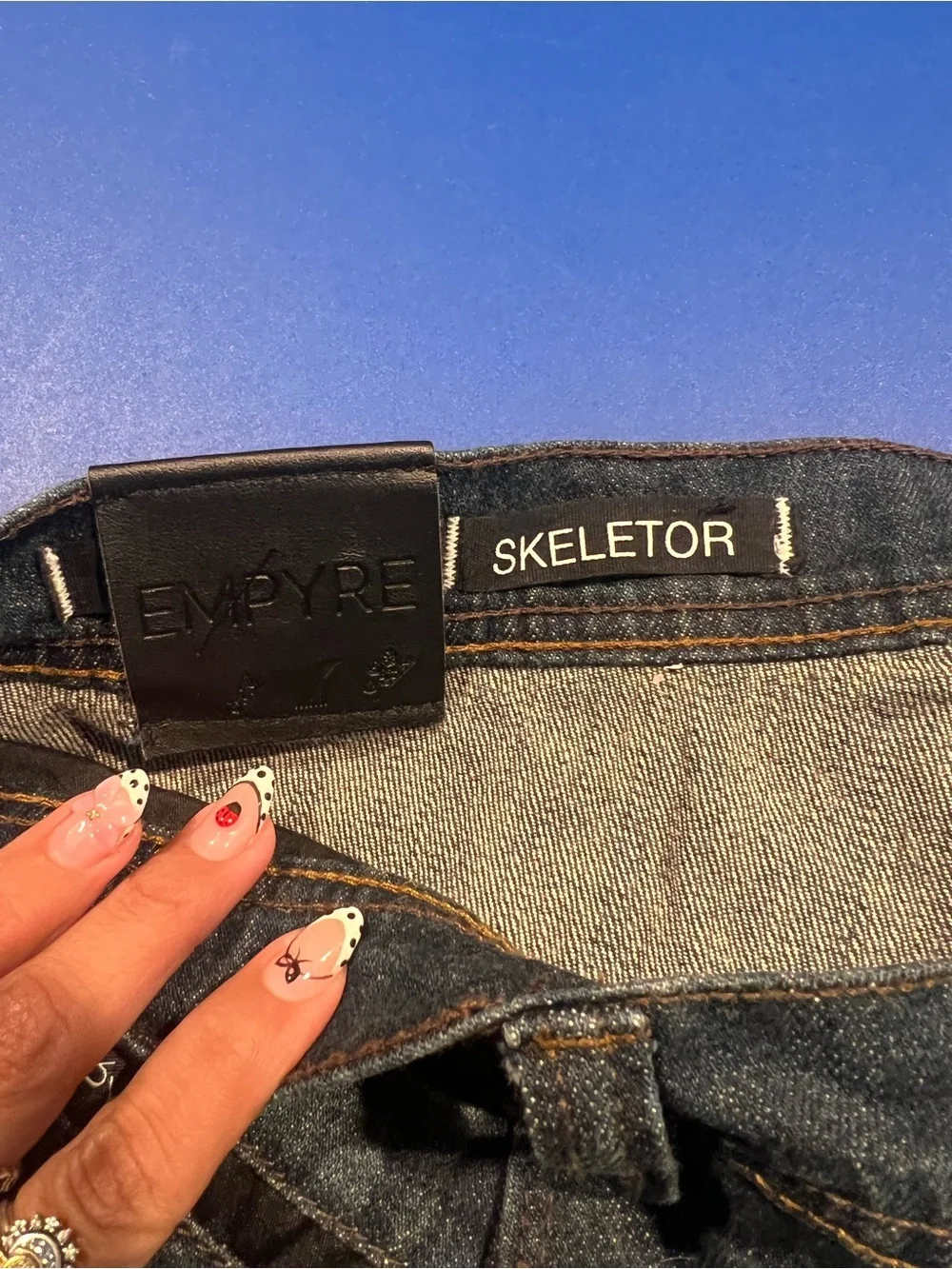 Empyre Skeletor Skinny Fit Denim Jeans Men’s Size 34x32 Dark Wash